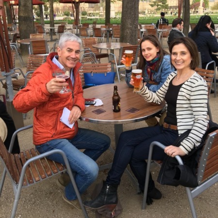 Marc Chalamet enjoying time with his wife Nicole Flender and daughter Pauline Chalamet. 
