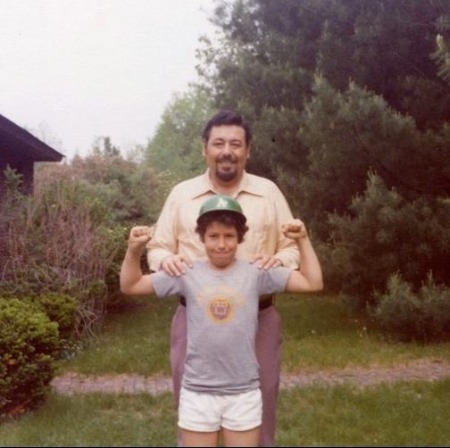 Adam Sandler with his father Stanley Sandler during his childhood.